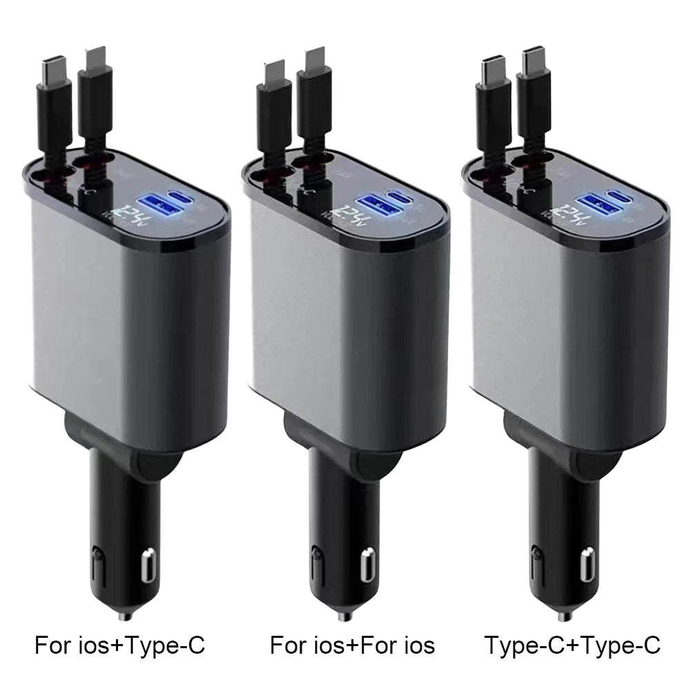 FlexCharger | 4-in-1 Retractable Charger for Car